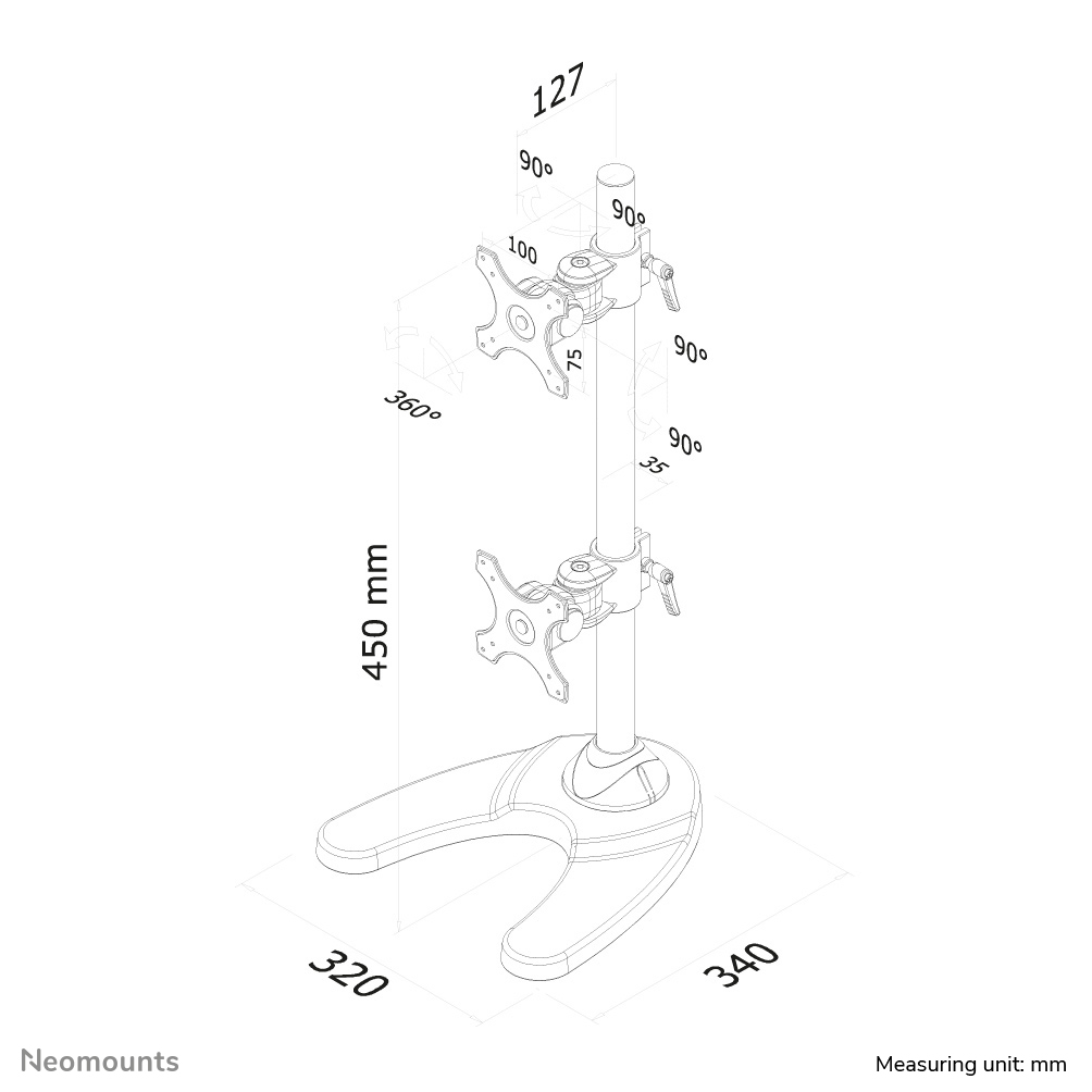 Neomounts by Newstar monitor bureausteun
